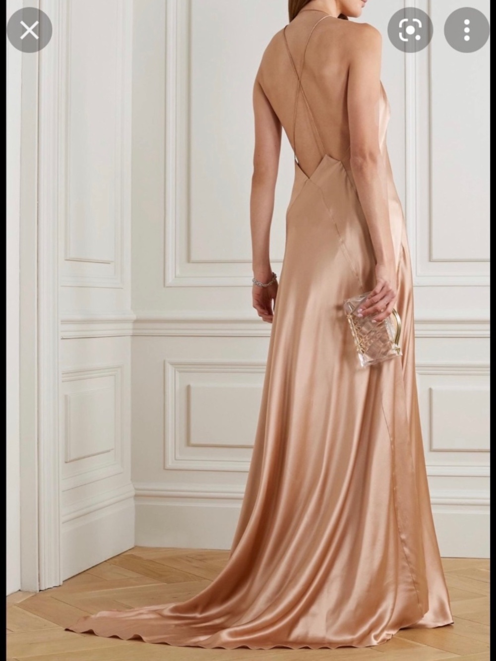 Michael Lo Sordo Alexandra silk dress in gold - Picture 3 of 6